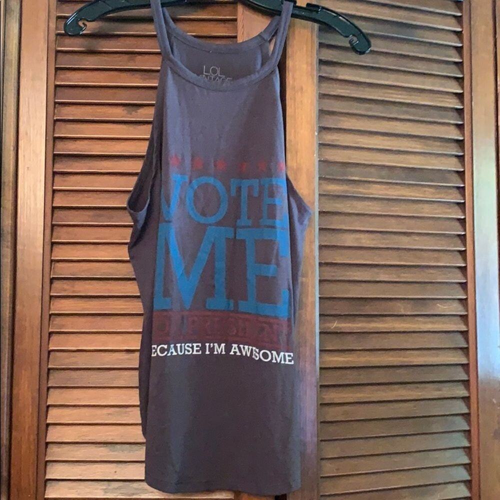 LOL Vintage Women’s Medium Vote Me President Graphic Racerback Tank NWOT